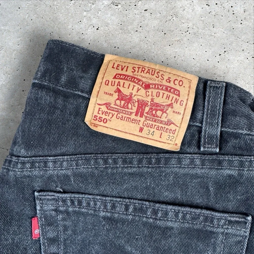 Vintage Levis‎ 550 Jeans Fits 30x32 90s Black Baggy Straight Relaxed Denim